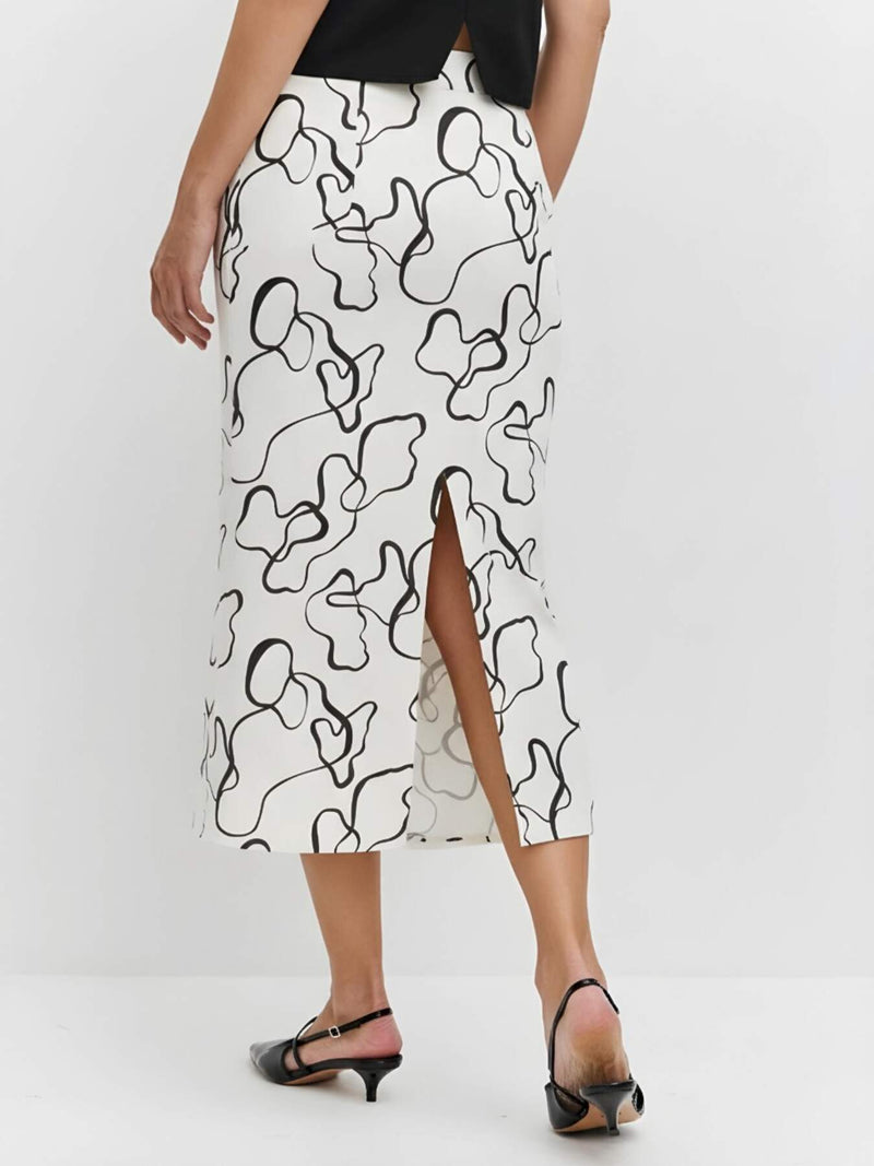 Women's Monochrome Mirage Timeless Midi Skirt