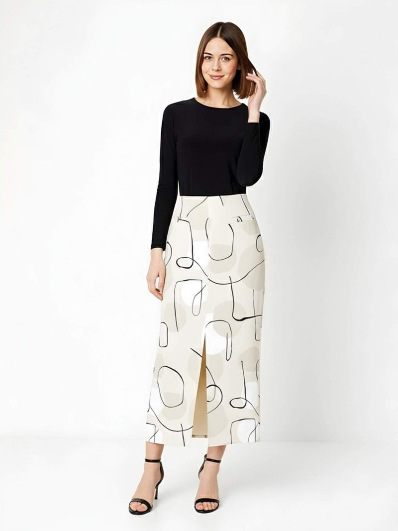 Women's Vienna Scribble Essence Midi Skirt