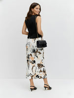 Women's Blush Ink Florals Statement Midi Skirt