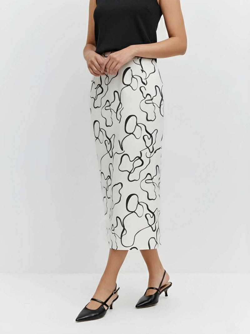 Women's Monochrome Mirage Timeless Midi Skirt