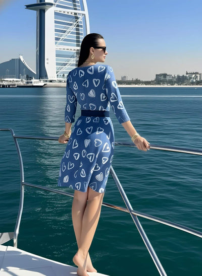 Women's Indigo Heartline Elegance Oversized Dress