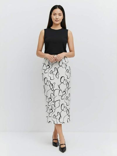 Women's Monochrome Mirage Timeless Midi Skirt