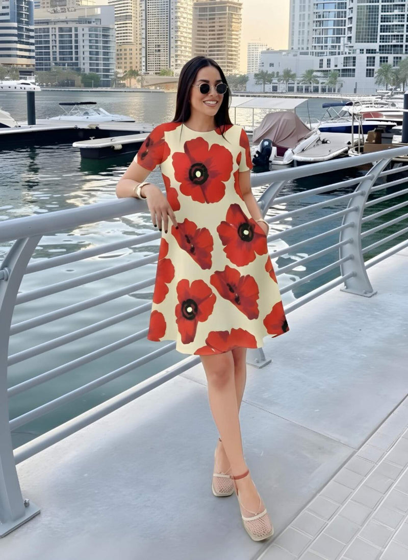 Women's Scarlet Bloom Rose Elegance Dress