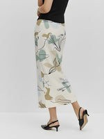 Women's Olive Sketch Meadow Serenity Midi Skirt