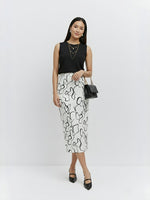 Women's Monochrome Mirage Timeless Midi Skirt
