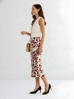 Women's Crimson Wildspots Elegance Midi Skirt