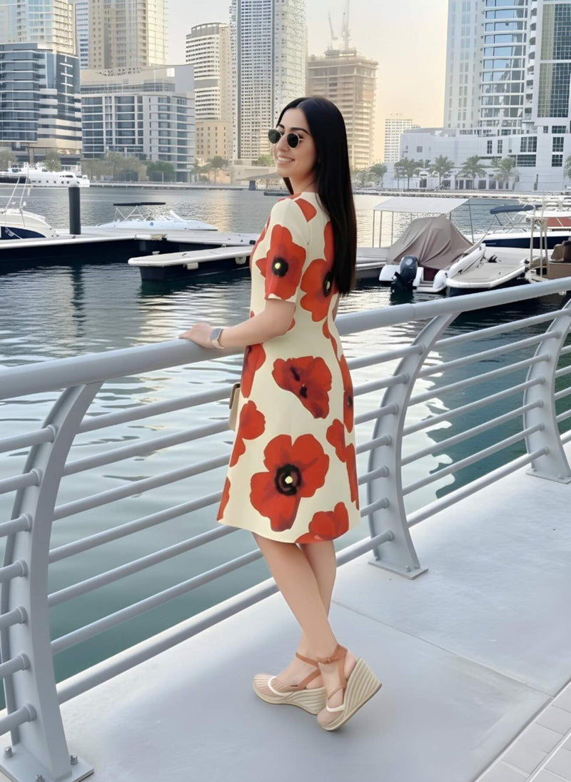 Women's Scarlet Bloom Rose Elegance Dress