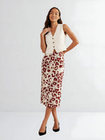 Women's Crimson Wildspots Elegance Midi Skirt