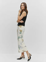 Women's Olive Sketch Meadow Serenity Midi Skirt